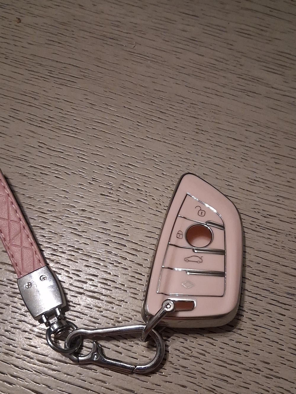 Pink Car Key Fob Cover with Matching Strap